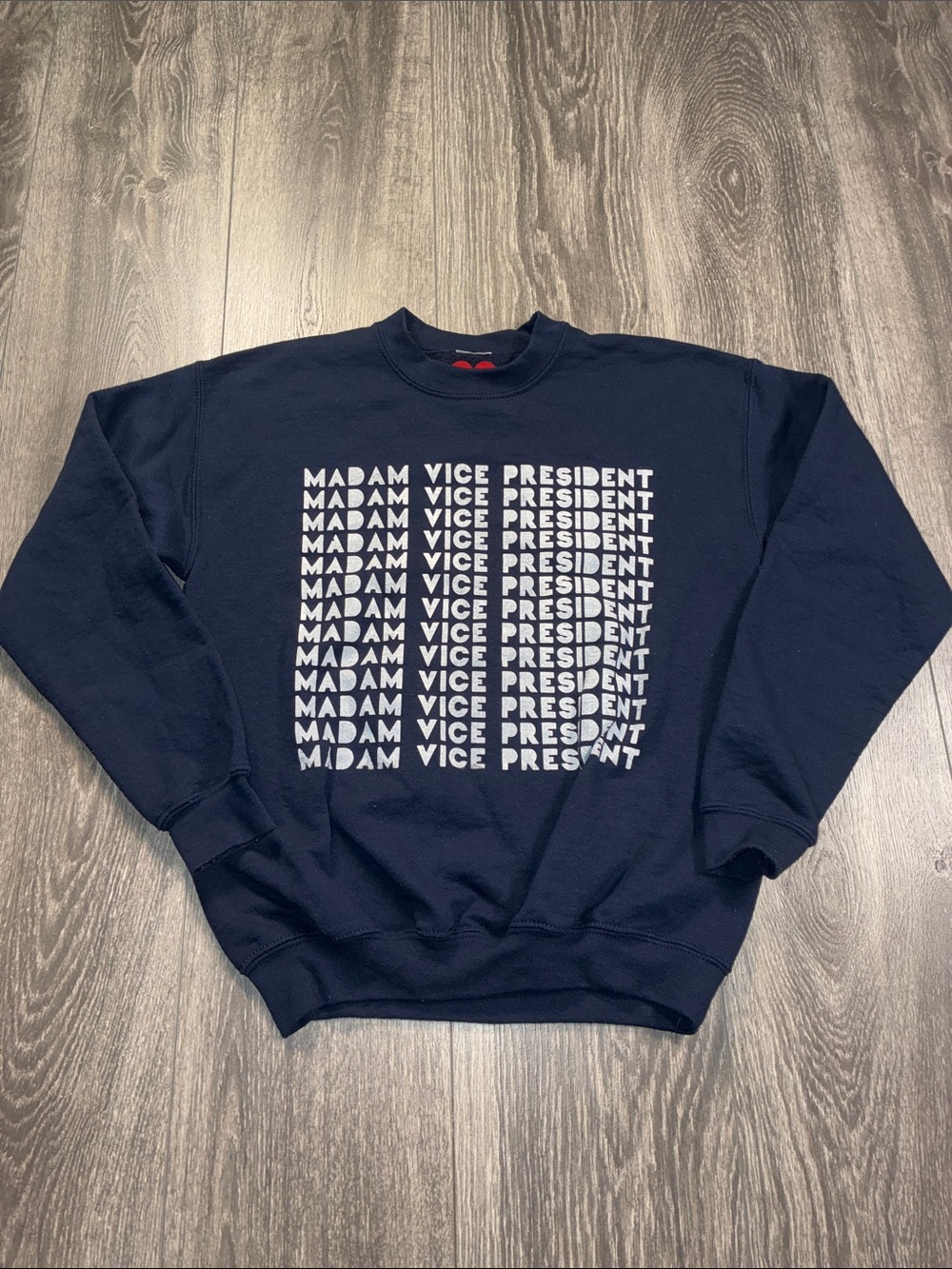 Madam Vice President Navy Graphic Crewneck Sweatshirt Teen Girl M